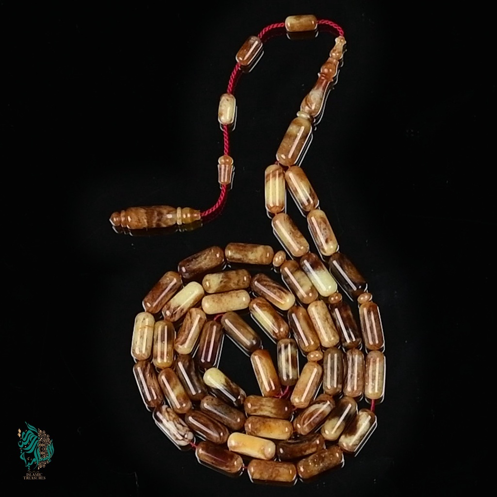 [ROS-Amb-G-085] مسباح كهرمان ألماني منمّش (ملتي كلر) نادر جداً