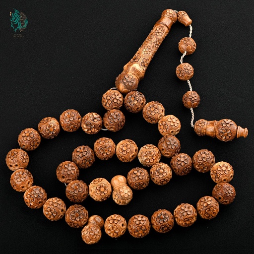مسباح بني بزهور بارزة رائع